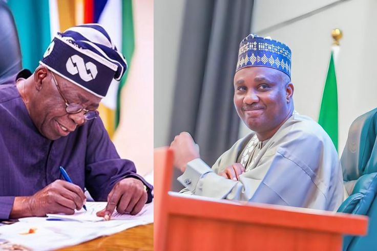 President Bola Tinubu and Hon Abbas Tajudeen. [Facebook]