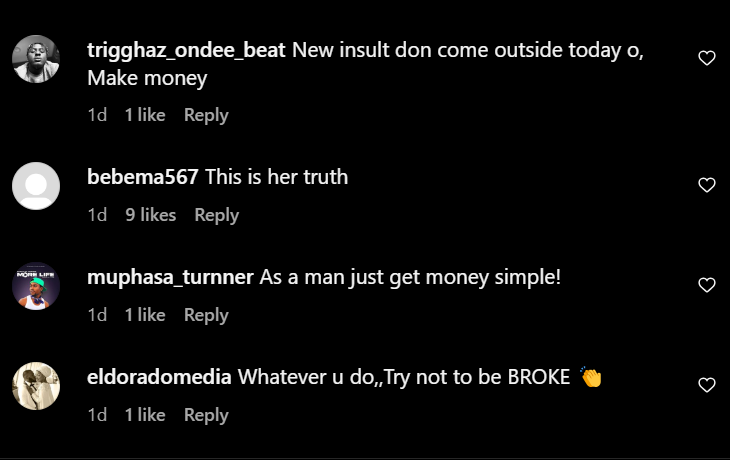 Comments from Instagram users [instagram/The honest bunch]