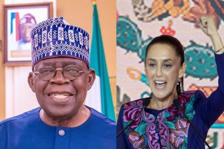 President Bola Tinubu and Ms Claudia Sheinbaum, the first female President of Mexico [Pulse.ng]