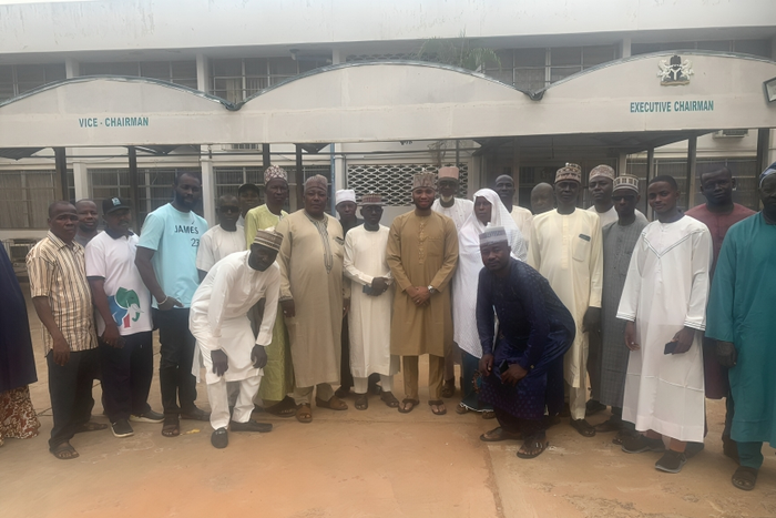 Matthias Aliu and his constituents in a group photo in Abuja on Tuesday, April 9. [Matthias Aliu/ Facebook]