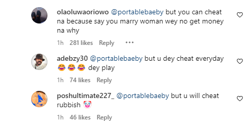 Some replies to Portable's comment [Instagram/Portablebaeby]