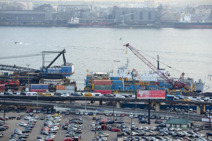 Aerial view on Lagos island and the Lagos harbour. [Getty Images]