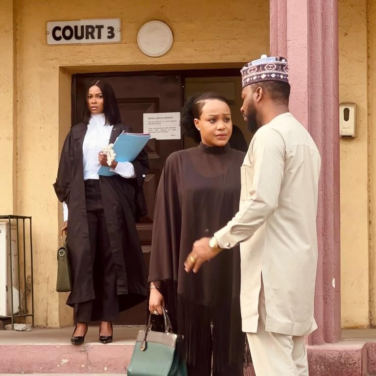 Jemima Osunde, Uche Montana and Ibrahim Sulieman on set of 'The Betrayed' [Shock Ng]