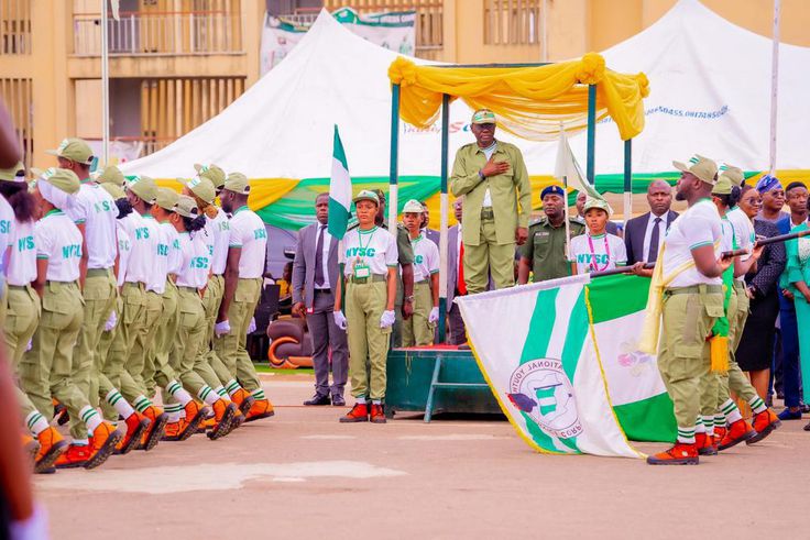 Governor Babajide Sanwo-Olu at an NYSC passing-out parade in Lagos [LASG]