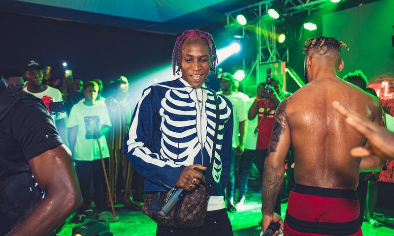 Bella Shmurda in an outfit made by Yomi Afolabi