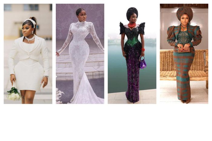 Veekee James' wedding outfits [Instagram]