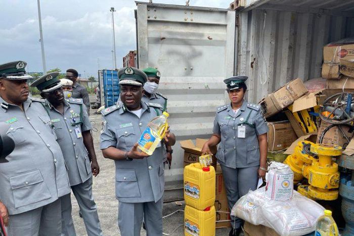 Nigeria Customs Service officials in Onne Rivers state. [NAN]
