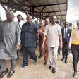 Minister of Transportation Senator Saidu Alkali (3rd from left) inspecting the nearly completed Port Harcourt to Aba railway line in Port Harcourt on Friday  [NAN]