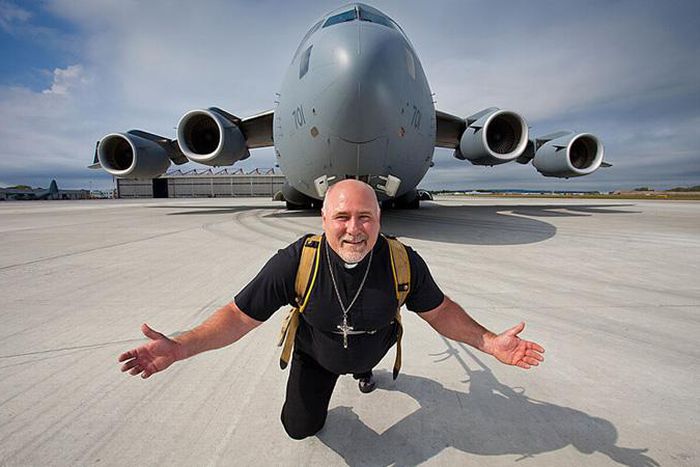 Heaviest aircraft pulled by a man, Kevin Fast,