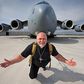 Heaviest aircraft pulled by a man, Kevin Fast,