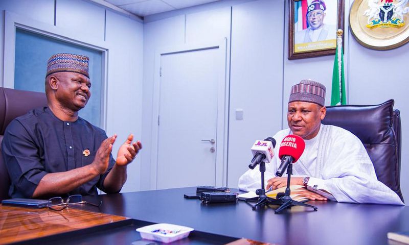 The Executive Secretary, National Commission for Persons with Disabilities, Dr. James Lalu (left) and the Minister of Information and National Orientation, Alhaji Mohammed Idris (right) when the Executive Secretary paid a courtesy visit to the Minister...