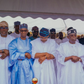 President Bola Tinubu, Dr Obafemi Hamzat, the Deputy Governor of Lagos State, Chief of Staff, Femi Gbajabiamila, Principal Private Secretary and other dignitaries, praying at the Obalende Eid ground on Sunday