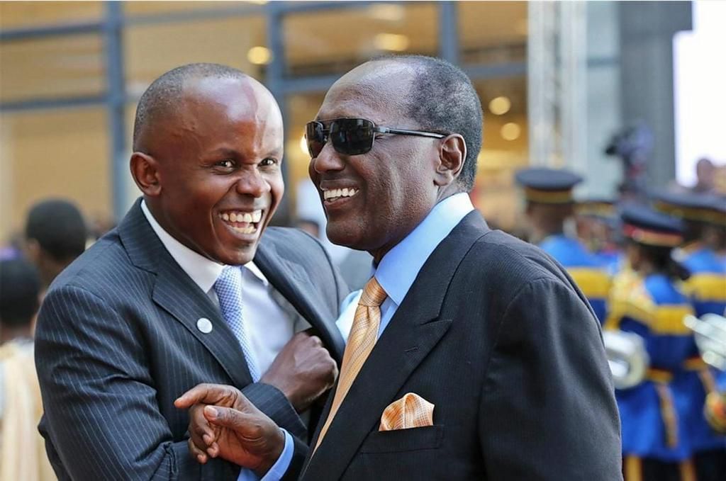 Centum CEO, James Mworia with the late Chris Kirubi
