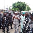 Alhaji Ganiyu Egunjobi the Executive Chairman, Agege LG, addressing the security personnel during the public enlightenment on Friday. [NAN]