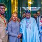 President Bola Tinubu, Comrade Joe Ajaero, President of the Nigeria Labour Congress (NLC), and Comrade Festus Osifo, his Trade Union Congress (TUC) counterpart, Hon. Nkeiruka Onyejeocha, Minister of State for Labour, after the meeting at the State Hous...