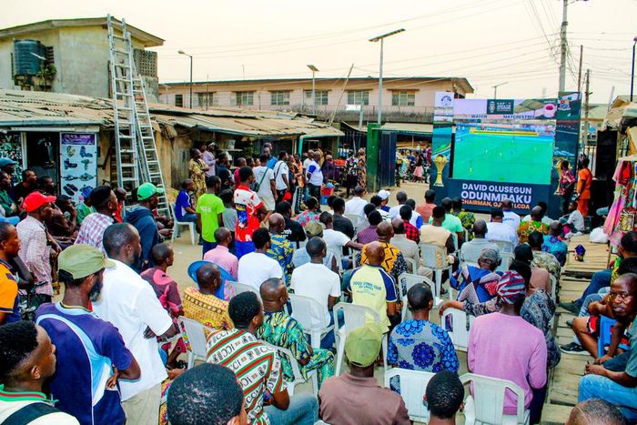 Football viewing centre set up by the Lagos State government. [Twitter:@Brv6ix]