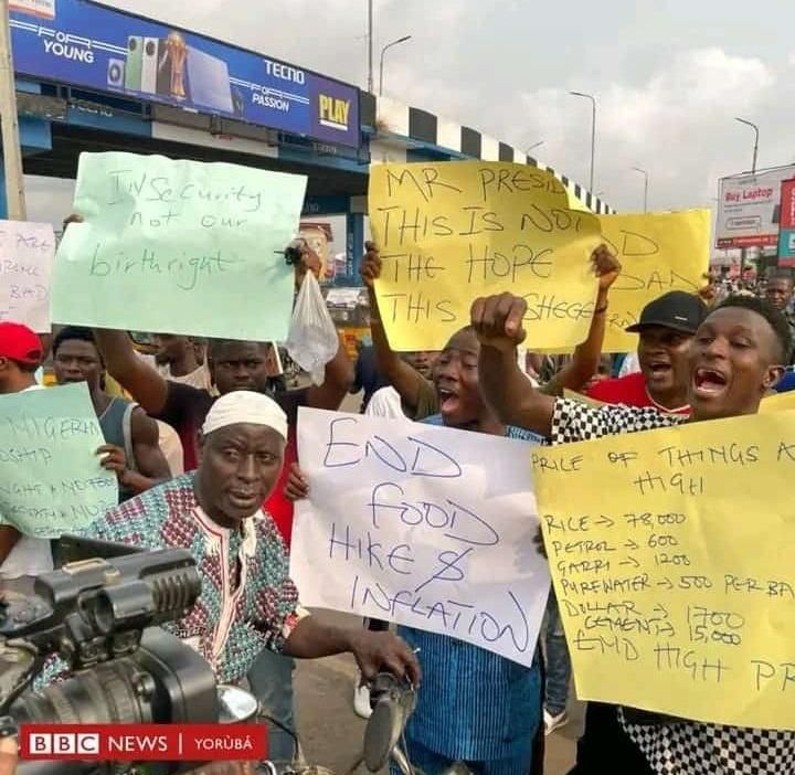 Nigerians are already protesting against the Bola Tinubu administration across the country [BBC]