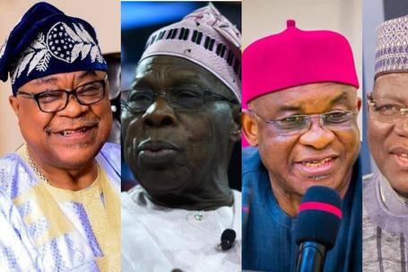 Adebayo Alao-Akala, Olusegun Obasanjo, David Mark and Sule Lamido. [Getty Images/Facebook]