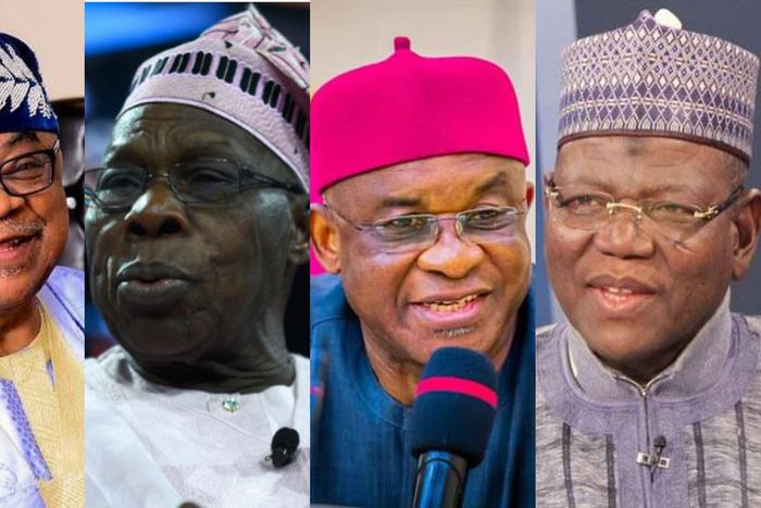 Adebayo Alao-Akala, Olusegun Obasanjo, David Mark and Sule Lamido. [Getty Images/Facebook]