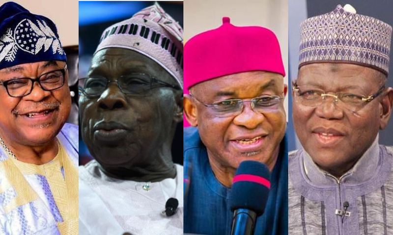 Adebayo Alao-Akala, Olusegun Obasanjo, David Mark and Sule Lamido. [Getty Images/Facebook]