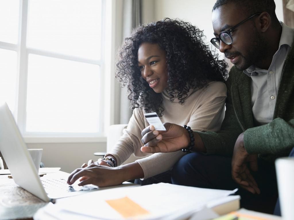 couple working on finances