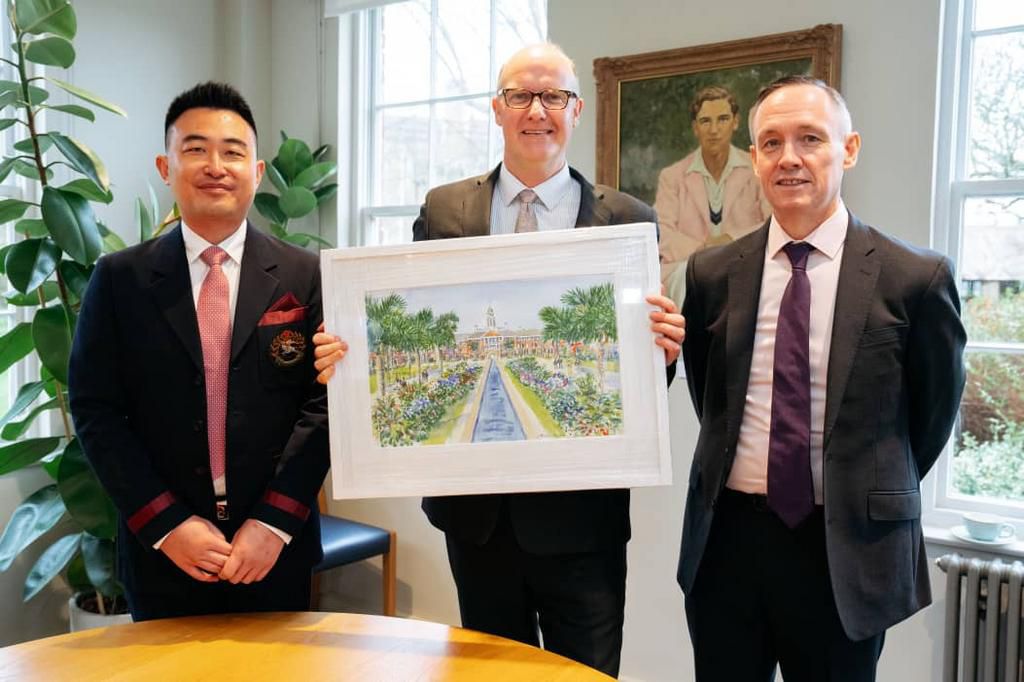 L-R: Mr Gordon Zhao, Executive Chairman, Charterhouse Lagos; Dr Alex Peterken, Head, Charterhouse UK; Mr John Todd, Director of Education and Founding Head, Charterhouse Lagos, during the signing ceremony between Charterhouse School and Charterhouse La...
