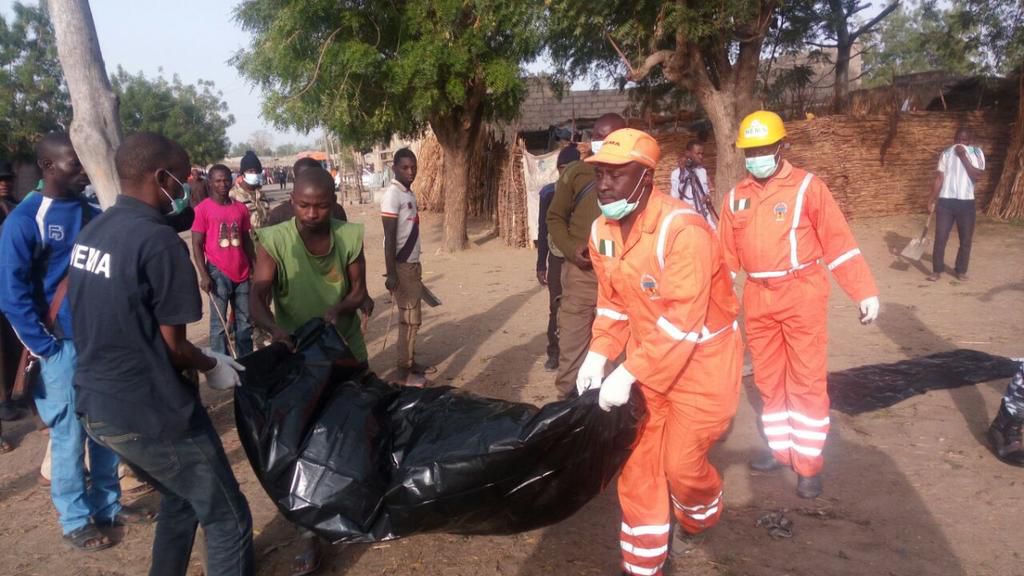 NEMA recovers body of bomb blast victims. [Getty Images]