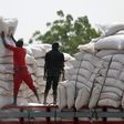 Bags of maize being offloaded from a truck. [Channels TV]
