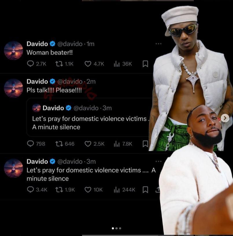 Davido calls Wizkid an abuser