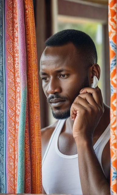 A man cleaning his ears