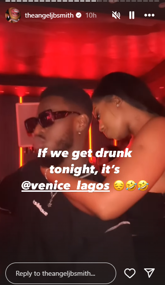 Big Brother Naija stars Angel and Soma party on Valentines [Instagram/therealangeljbsmith]