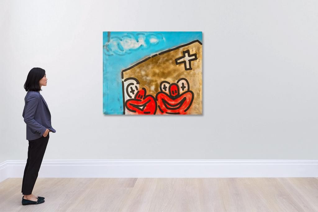 Slawn's painting “Bobo n Jarrad Go To Church,” sold for ₦30 million [Sotheby's]