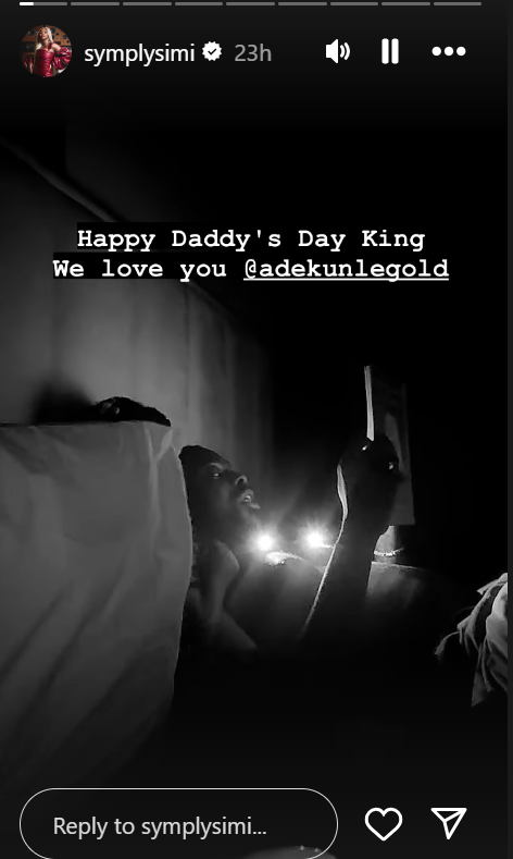 Simi's Father's Day post for Adekunle Gold [Instagram/Symplisimi]