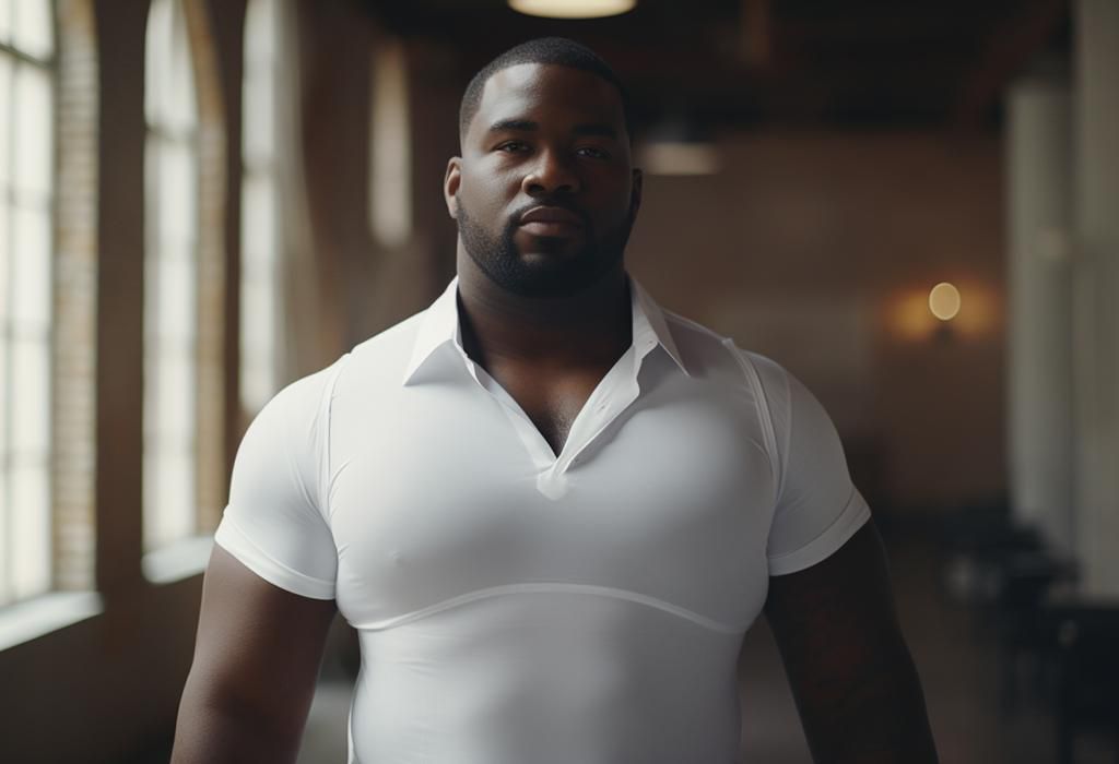 A man with man boobs