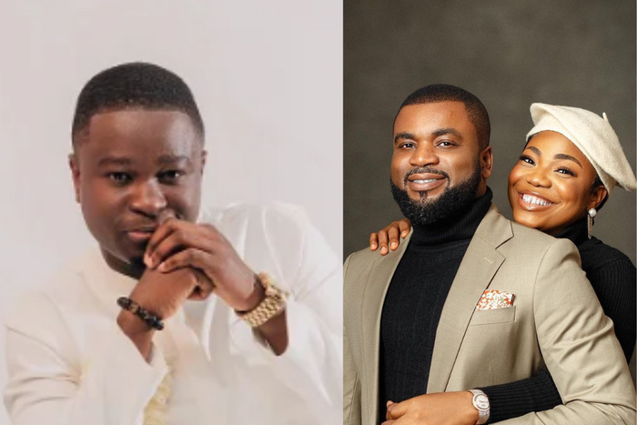 Bidemi Olaoba, Pastor Blessed Uzochikwa and his wife, Mercy Chinwo [Pulse.ng]