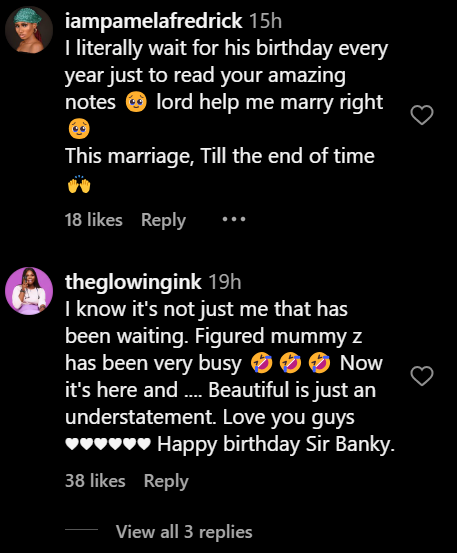 Comments from Adesua's fans and followers [instagram/Adesuaetomi]
