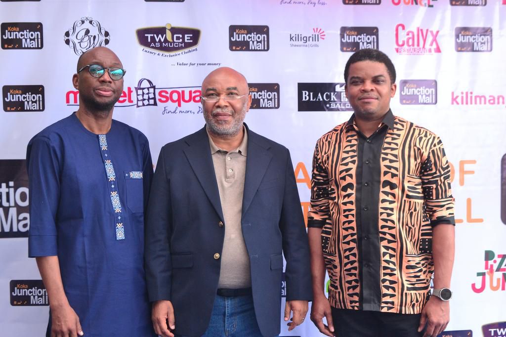 (L-R): Dr. Blessing Ayemhere, Partner Representative of Premier Retail Property Partners LLP Owners of Koka Junction Mall; Engr Charles Odita, Chairman, Premier Retail Property Partners LLP Owners of Koka Junction Mall and Mr Nnamdi Opara, Partner Repr...