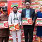 L-R : Venerable (Dr.) Samson Kunle Popoola, Chairman, Ogun State Police Community Relations Committee; Comr. Yinka Folarin, Executive Director, Human Rights and Grassroots Development Society; Temitope Ashiwaju, Group Corporate Communications and Event...