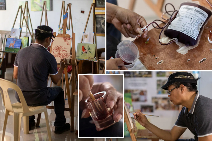 The Filipino artist who paints with his blood [NewYorkPost]