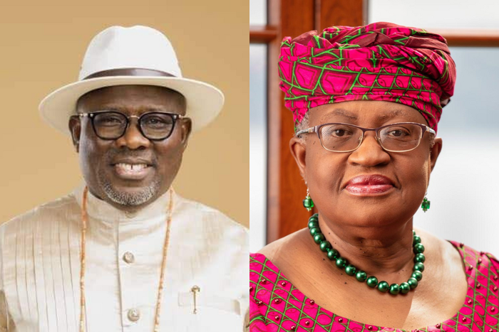 Gov. Sheriff Oborevwori of Delta and  Director-General of the World Trade Organisation (WTO), Dr Ngozi Okonjo-Iweala [Pulse.ng]