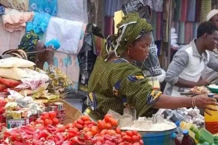 Petty traders in a local market in Nigeria