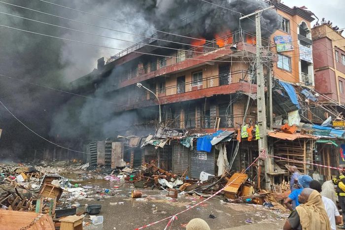 Lagos building on fire on April 9, 2024 [NAN]