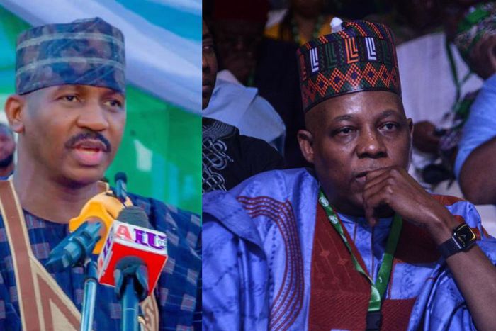 Governor Ahmed Aliyu and Vice President Kashim Shettima. [Facebook]