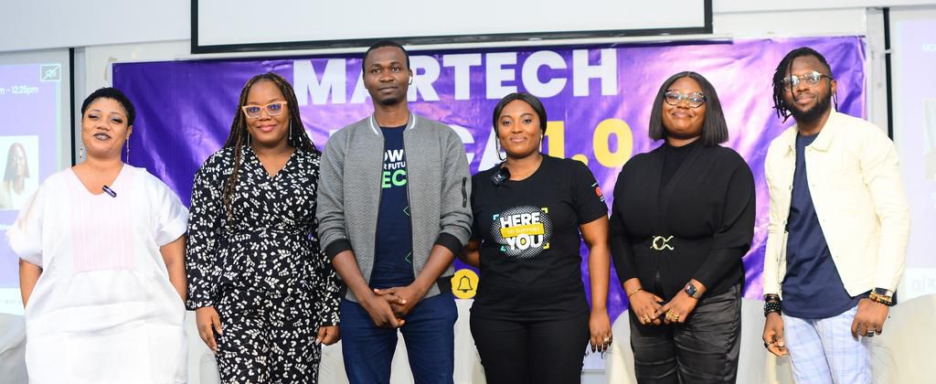 (L-R) Linda Obi, CEO Afrihealth; Maureen Ogah, Country Manager, MCIM;  Charles Ndidi Nweke, Data Associate, ALX Nigeria; Adebimpe Odulana, Director, Partnership Lead, ALX Nigeria; Oluwatoyin Matthew, Growth Product Manager Getvaleapp and Adepoju Bakare...