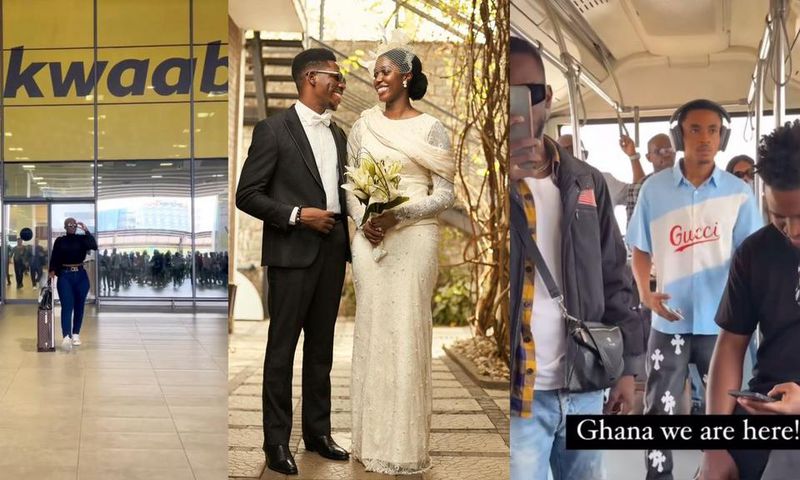 Veekee James, Warri pikin and more arrive in Ghana to 'shutdown' Moses Bliss' wedding