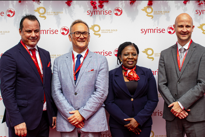 L- R: Sofiane Berrahmoune – Symrise VP AMETCIS – Africa, Middle East, Turkey and Russia, Taste, Nutrition and Health Division; Lilian Regnier – President Symrise EAME (Europe, Africa, Middle East); Iyabo Ogunwole – Senior Key Account Manager, Taste, Nu...