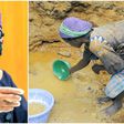 Ogun State Governor, Prince Dapo Abiodun, and a resident of the state fetching dirty water.