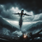 An AI generated image depicting a crashing plane