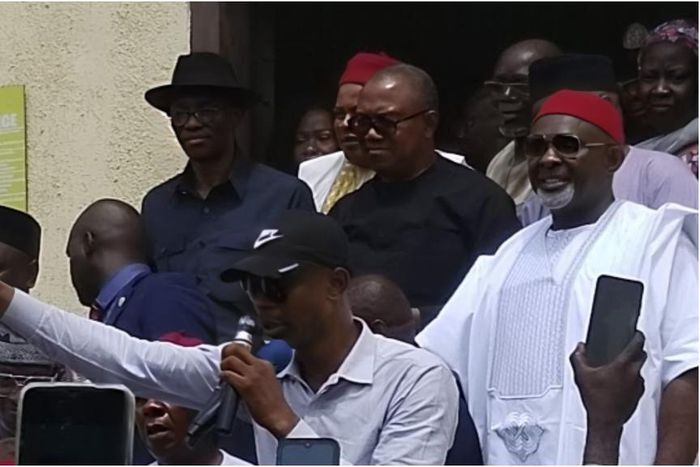 Peter Obi at the Labour Party HQ in Abuja on Tuesday, May 21. [Labour Party/X]