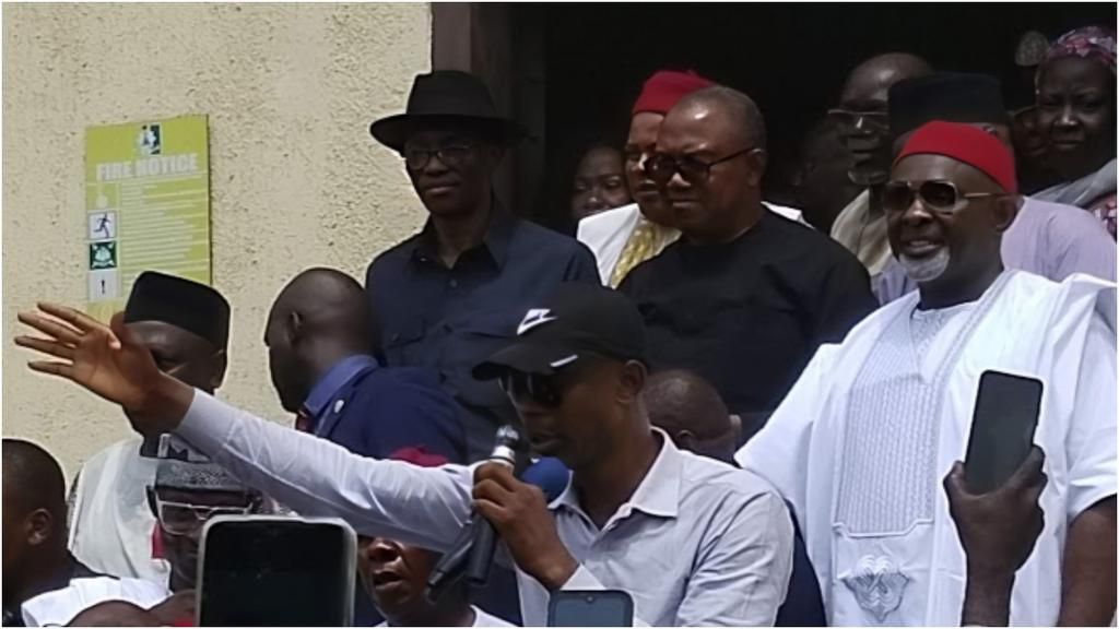 Peter Obi at the Labour Party HQ in Abuja on Tuesday, May 21. [Labour Party/X]